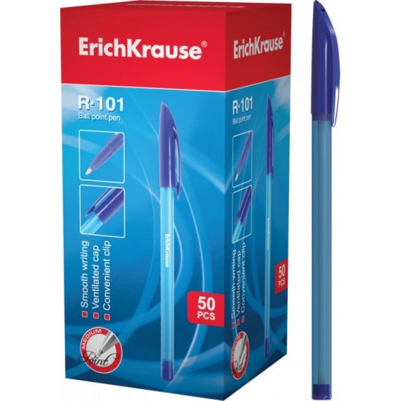 Ручка Erich Krause шариковая r R-101 синий 0.7mm